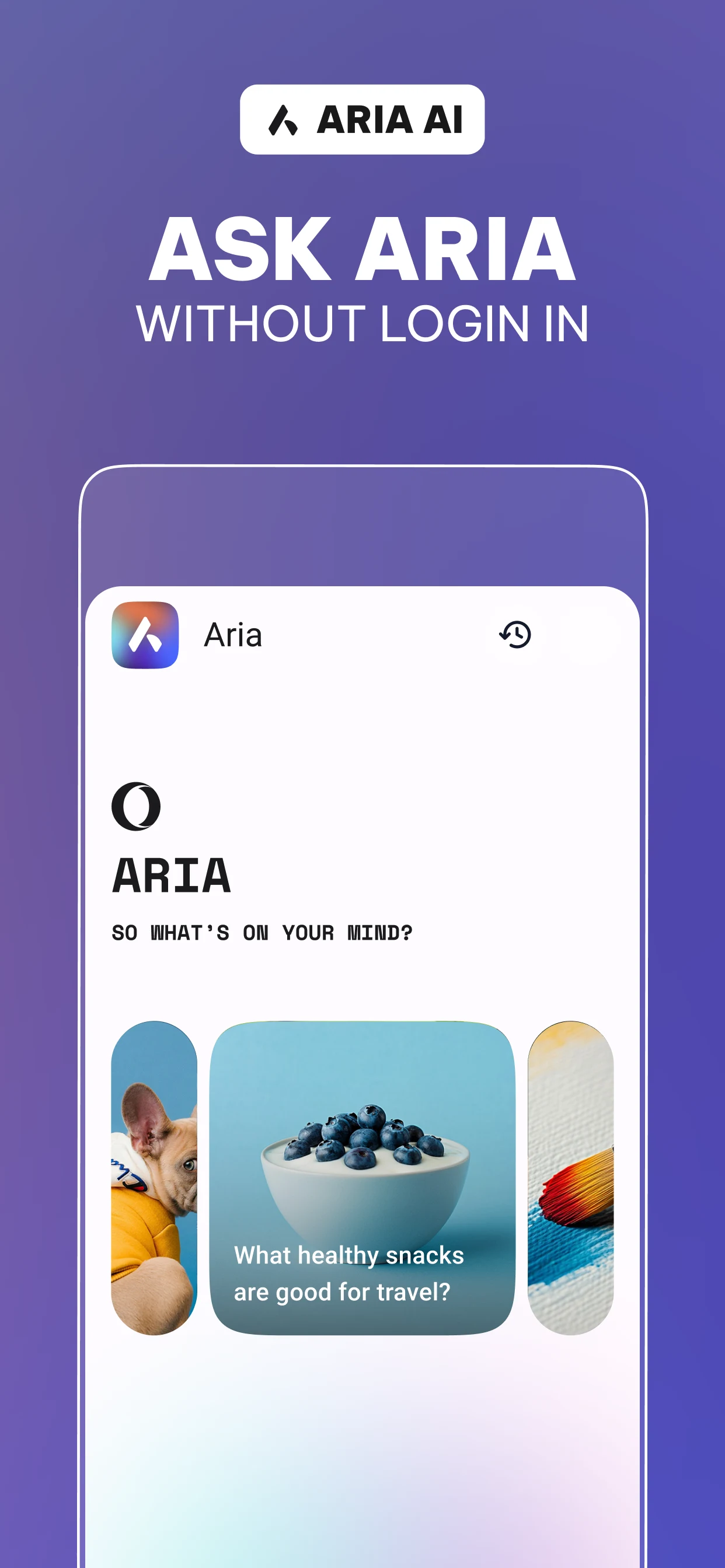 Opera browser beta with AI screenshot
