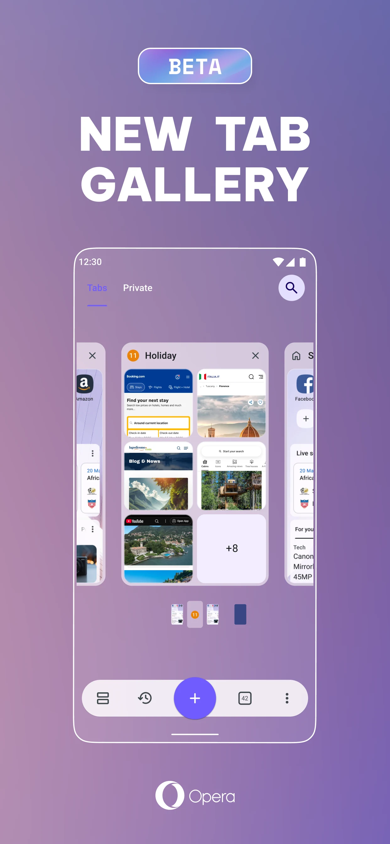 Opera browser beta with AI screenshot